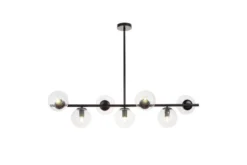 Lampadario a sospensione di design moderno sfere in vetro FREDICA W7 Nero