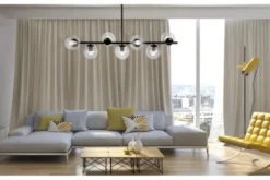 Lampadario a sospensione di design moderno sfere in vetro FREDICA W7 Nero
