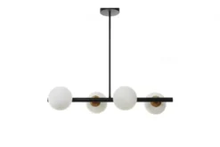 Lampadario a sospensione di design moderno 4 sfere in vetro TORICA W4 Nero Oro