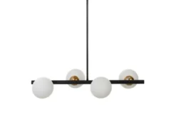 Lampadario a sospensione di design moderno 4 sfere in vetro TORICA W4 Nero Oro
