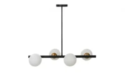 Lampadario a sospensione di design moderno 4 sfere in vetro TORICA W4 Nero Oro
