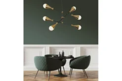 Lampadario a sospensione di design moderno VALPINA W6 Nero Ottone