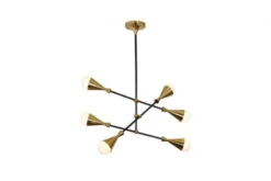 Lampadario a sospensione di design moderno VALPINA W6 Nero Ottone