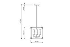 Lampadario a sospensione di metallo in colore nero con ottone WALDORF W4
