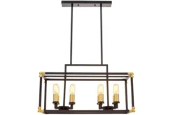 Lampadario a sospensione di metallo in colore nero con ottone WALDORF W8