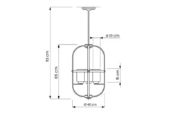 Lampadario a sospensione di metallo in colore nero con ottone MONTEREY W4