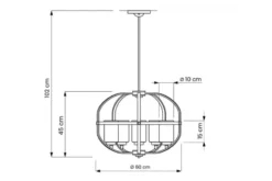 Lampadario a sospensione di metallo in colore nero con ottone MONTEREY W5