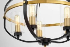 Lampadario a sospensione di metallo in colore nero con ottone MONTEREY W5