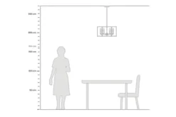 Lampadario a sospensione esagonale di metallo in colore nero con ottone LORTON W6