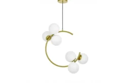 Lampadario a sospensione in metallo ottone e sfere in vetro BONIO W6