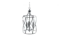 Lampadario a sospensione in stile art déco di metallo cromato ELMONT W3