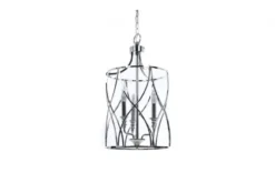 Lampadario a sospensione in stile art déco di metallo cromato ELMONT W3