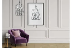 Lampadario a sospensione in stile art déco di metallo cromato ELMONT W3