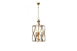 Lampadario a sospensione in stile art déco di metallo ottone ELMONT W3
