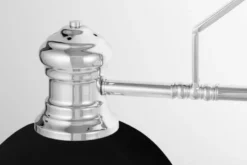 Lampadario a sospensione in stile industriale 3 luci nero e cromato ETTORE W3