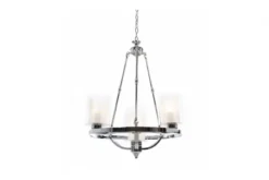 Lampadario a sospensione in stile industriale vintage di metallo colore Cromo SANTINI W4