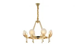 Lampadario a sospensione moderno con cristalli di metallo colore oro MONTEGO W8