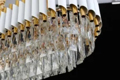 Lampadario a sospensione moderno cristalli bianco e oro MAZINI PRO