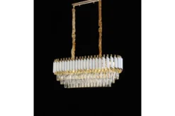 Lampadario a sospensione moderno cristalli bianco e oro MAZINI PRO