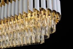 Lampadario a sospensione moderno cristalli bianco e oro MAZINI PRO