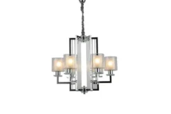 Lampadario a sospensione moderno di metallo colore cromo MANHATTAN