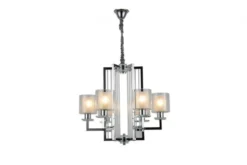 Lampadario a sospensione moderno di metallo colore cromo MANHATTAN