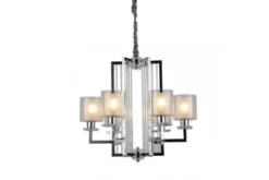 Lampadario a sospensione moderno di metallo colore cromo MANHATTAN