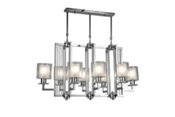Lampadario a sospensione moderno di metallo colore cromo MANHATTAN PRO