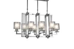 Lampadario a sospensione moderno di metallo colore cromo MANHATTAN PRO