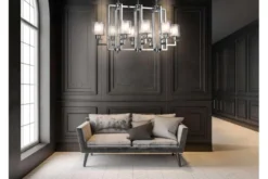 Lampadario a sospensione moderno di metallo colore cromo MANHATTAN PRO