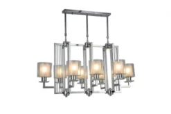 Lampadario a sospensione moderno di metallo colore cromo MANHATTAN PRO