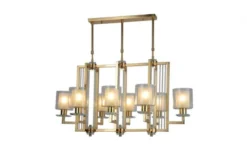 Lampadario a sospensione moderno di metallo colore oro MANHATTAN PRO
