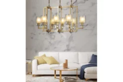 Lampadario a sospensione moderno di metallo colore oro MANHATTAN PRO