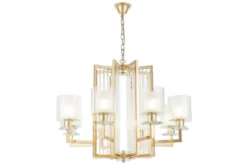Lampadario a sospensione moderno di metallo colore oro MANHATTAN W8