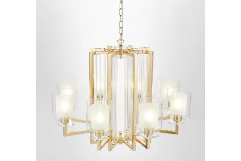 Lampadario a sospensione moderno di metallo colore oro MANHATTAN W8