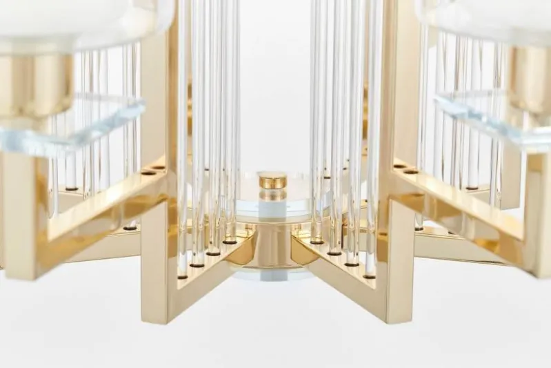 Lampadario a sospensione moderno di metallo colore oro MANHATTAN W8
