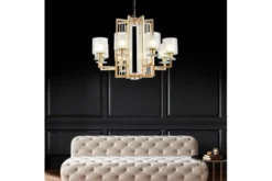 Lampadario a sospensione moderno di metallo colore oro MANHATTAN W8