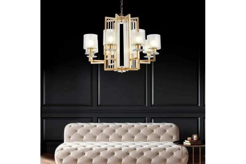 Lampadario a sospensione moderno di metallo colore oro MANHATTAN W8