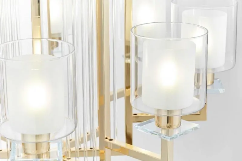 Lampadario a sospensione moderno di metallo colore oro MANHATTAN W8