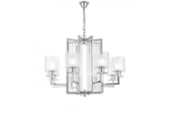 Lampadario a sospensione moderno di metallo cromato MANHATTAN W8