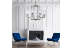 Lampadario a sospensione moderno di metallo cromato MANHATTAN W8
