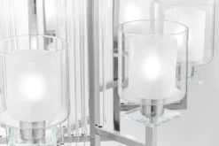 Lampadario a sospensione moderno di metallo cromato MANHATTAN W8