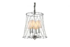 Lampadario a sospensione moderno in gabbia di metallo colore cromo BERTON
