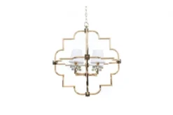 Lampadario a sospensione moderno in metallo colore oro con paralume bianco BALTIMORE W4