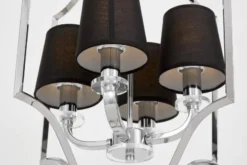 Lampadario a sospensione moderno nero e cromato ORLANDO W4
