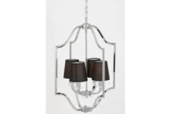 Lampadario a sospensione moderno nero e cromato ORLANDO W4