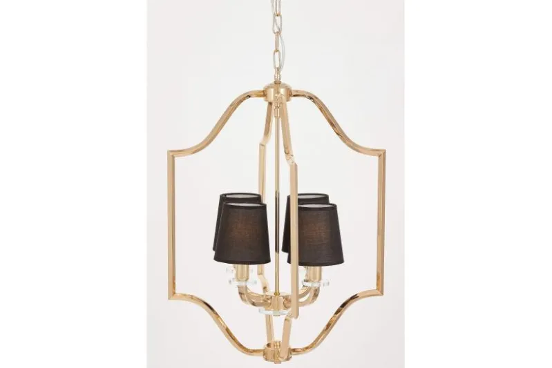 Lampadario a sospensione moderno nero e dorato ORLANDO W4