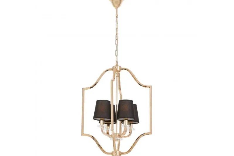 Lampadario a sospensione moderno nero e dorato ORLANDO W4
