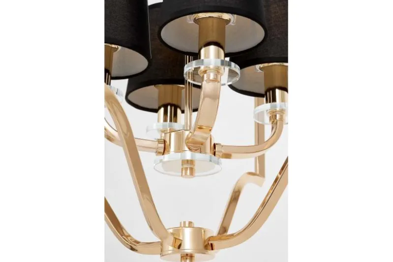 Lampadario a sospensione moderno nero e dorato ORLANDO W4