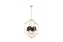 Lampadario a sospensione moderno nero e dorato ORLANDO W4